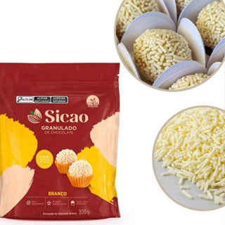 CHOCOLATE GRANULADO NOBRE BRANCO - 300G (100% MANTEIGA DE CACAU) Importado Sicao em Oferta na Shopee