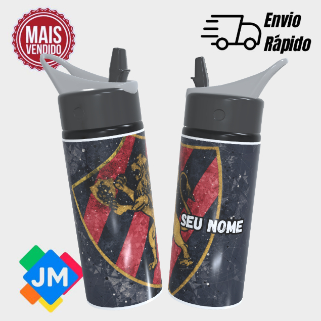 Garrafa Squeeze Personalizada Sport Recife Com Nome Time Futebol Escolar Infantil Presente Único