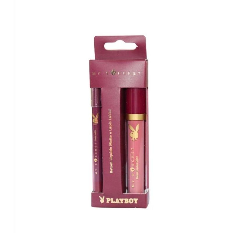 Batom Líquido Matte e Lápis Labial - PlayBoy