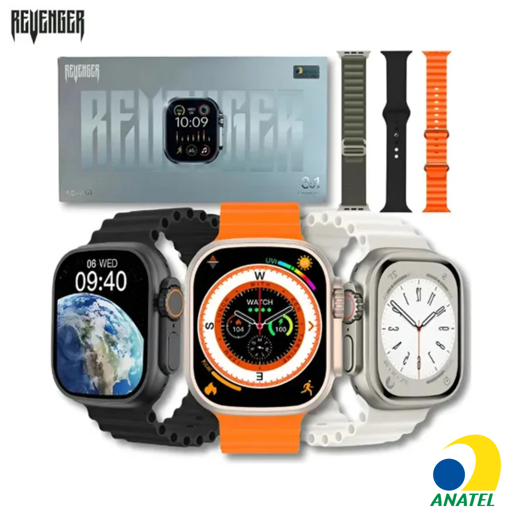 Smartwatch Revenger RG-W61 Relógio Inteligente Bluetooth Chamada Esportivo Monitor Saúde À Prova D’água