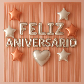 Kit Feliz Aniversario, Cortinas, Balão Feliz Aniversario e Balões Estrela em Oferta na Shopee