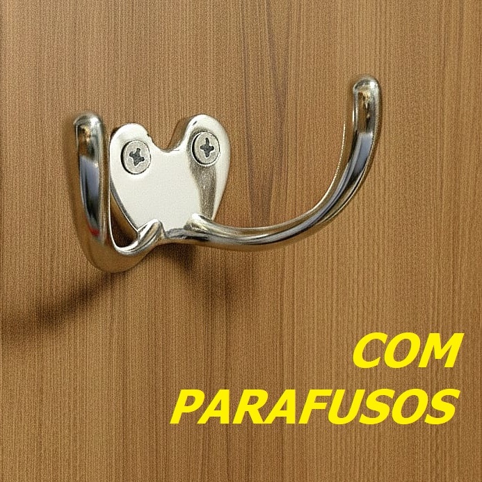 Gancho Duplo Cabide De Parede Suporte de Pendurar Com Parafusos em Oferta na Shopee
