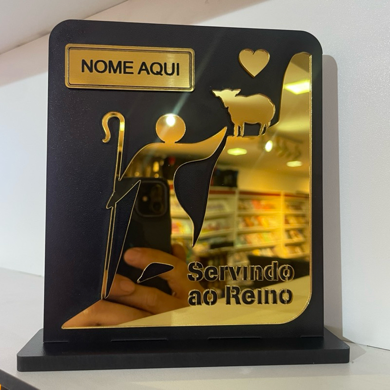 Troféu Personalizado Em Acrílico Para Pastor Ministério Cristão 15cm Presente