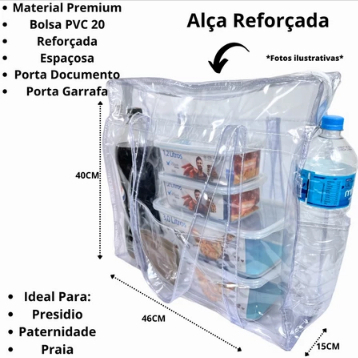 Sacola em PVC  grande Transparente de Alta Densidade,bolsa jumbo