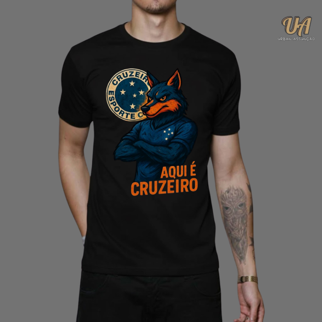 Camiseta Unissex Time Esportes Cruzeiro Personalizada RAPOSÃO CRUZEIRO - 100% Algodão