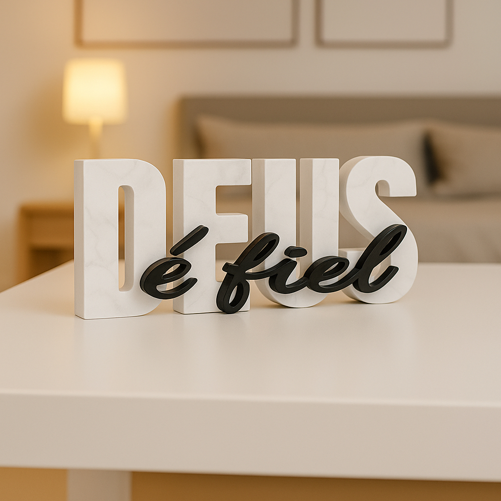 Letreiro Deus é Fiel Decorativo Sala, Escritório, Cozinha, Quarto em Oferta na Shopee