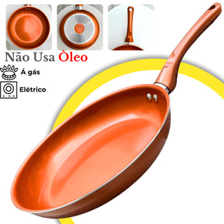 Frigideira Ceramica Antiaderente Fogão Elétrico Gás Profissional Premium Grande Cabo Antitérmico