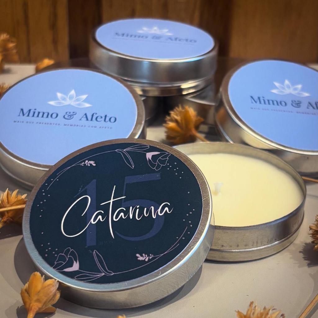 Kit 40 Velas Aromáticas Personalizadas – Lembrancinha para Aniversário, Batizado, Chá de Bebê, Nascimento, Casamento