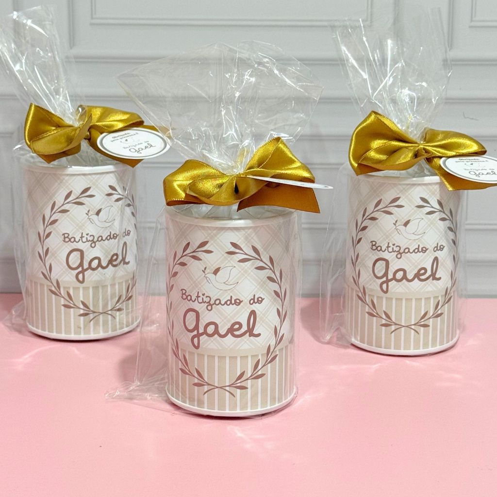 Cofrinho Personalizado BATIZADO com embalagem + laço + tag - FAZEMOS EM TODOS OS TEMAS em Oferta na Shopee