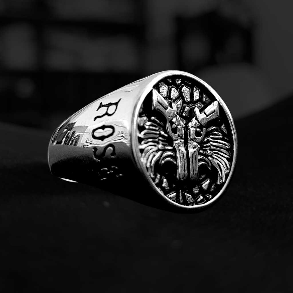 Dedeira Masculina Armas Revolver 38 Prata Aço Inoxidável Não Escurece Militar Country Retrô Anel Masculino Anel Prata