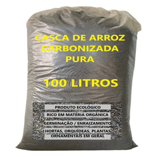 100 Litros Palha Casca De Arroz Carbonizada Substrato Planta em Oferta na Shopee