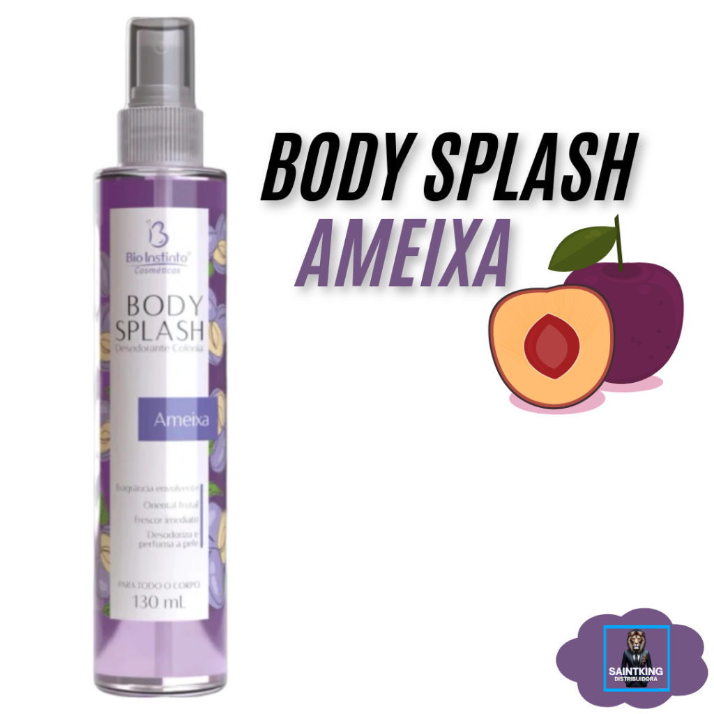 Perfume Corporal Desodorante Body Splash Ameixa Bio Instinto 130 ml Sensual Marcante Feminino Frutal