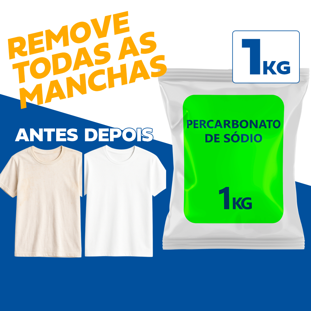 Percarbonato de Sódio 1kg - 100% Puro Limpeza em Geral, Clareador de Roupas, Tira Manchas em Oferta na Shopee