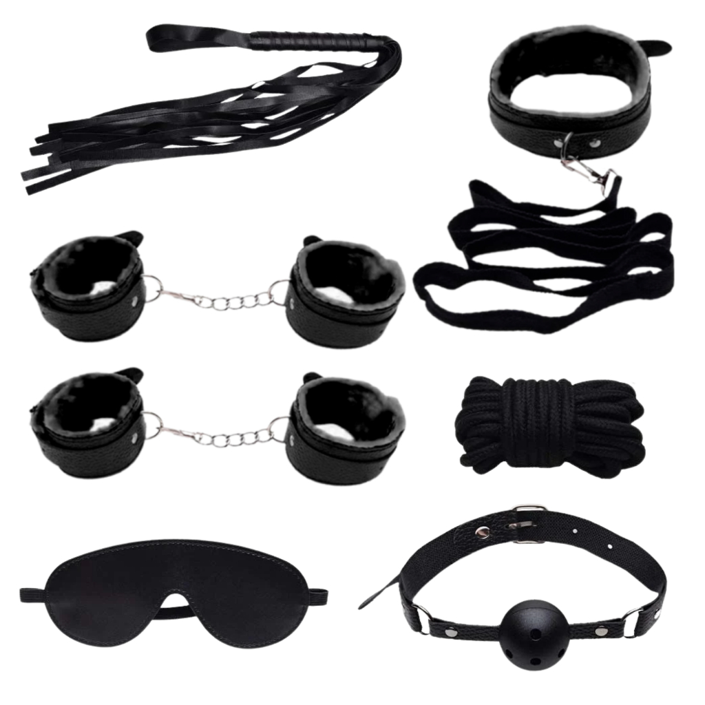 Kit 8 peças Máscara Chicote E Bracelete Algema Compor Fantasia Preto Preto Tiazinhaa em Oferta na Shopee