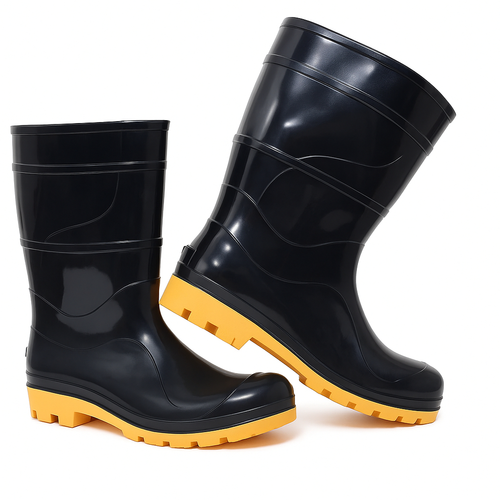 Bota Galocha PVC Cano Médio Preto borracha com CA Bota Galocha PVC Cano Médio Preto borracha com CA