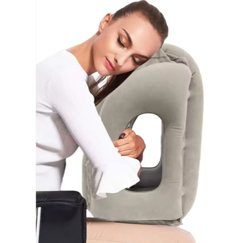 Almofada de Viagem Inflável 55x35x30 cm Suporte Cervical Dormir Sentado