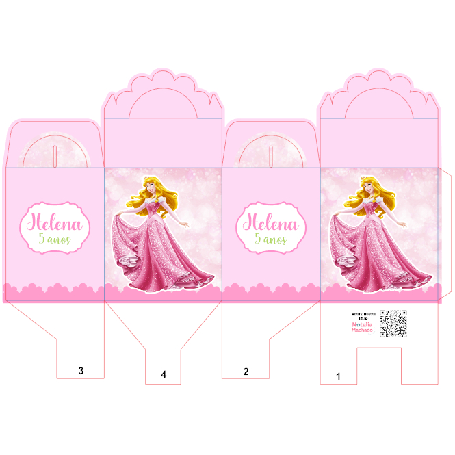 Caixinhas Personalizadas para festa | Chá de bebe | Lembrancinha Princesa Aurora A Bela Adormecida
