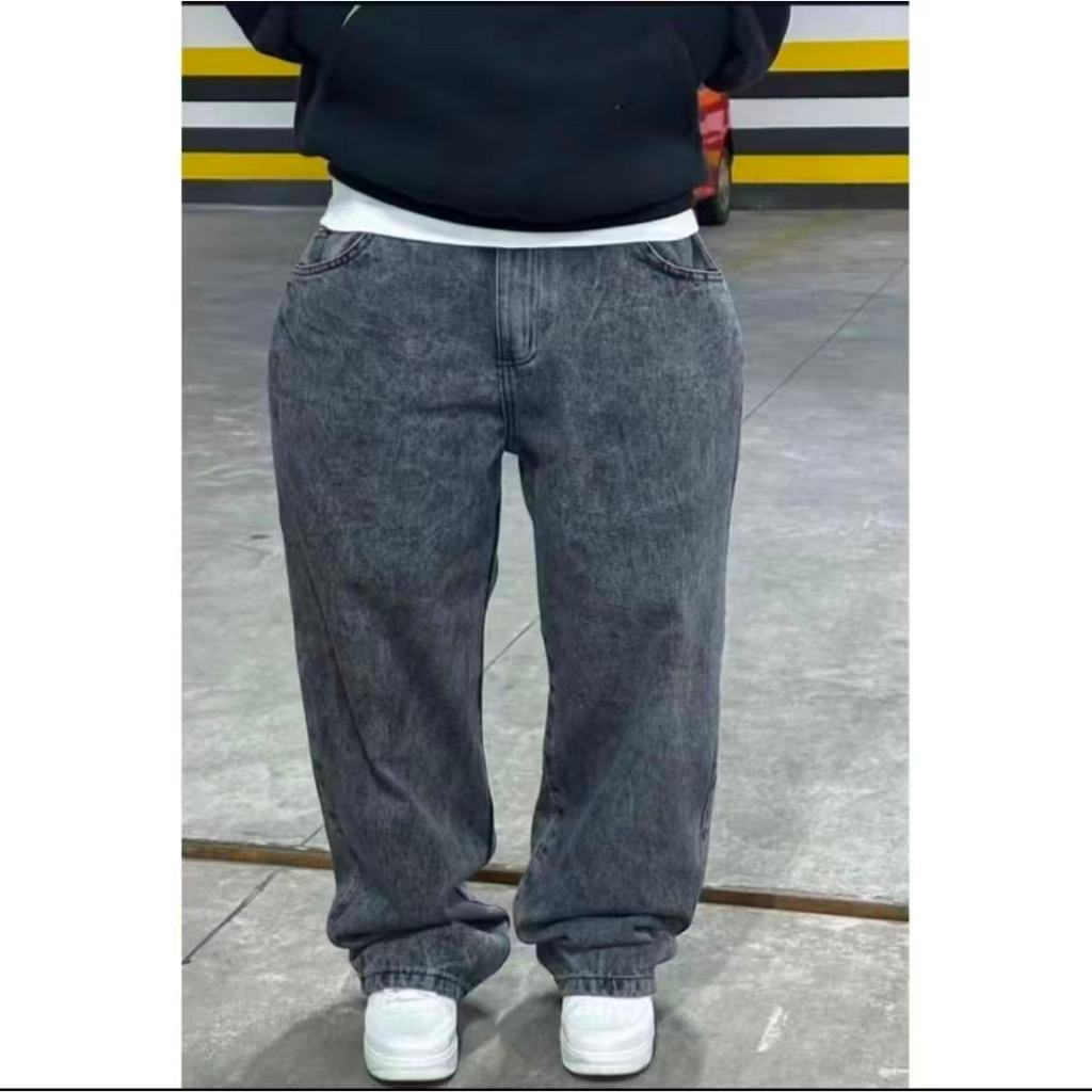 Calca Balao Reta Jeans Masculina Bag Boca Larga Streetwear