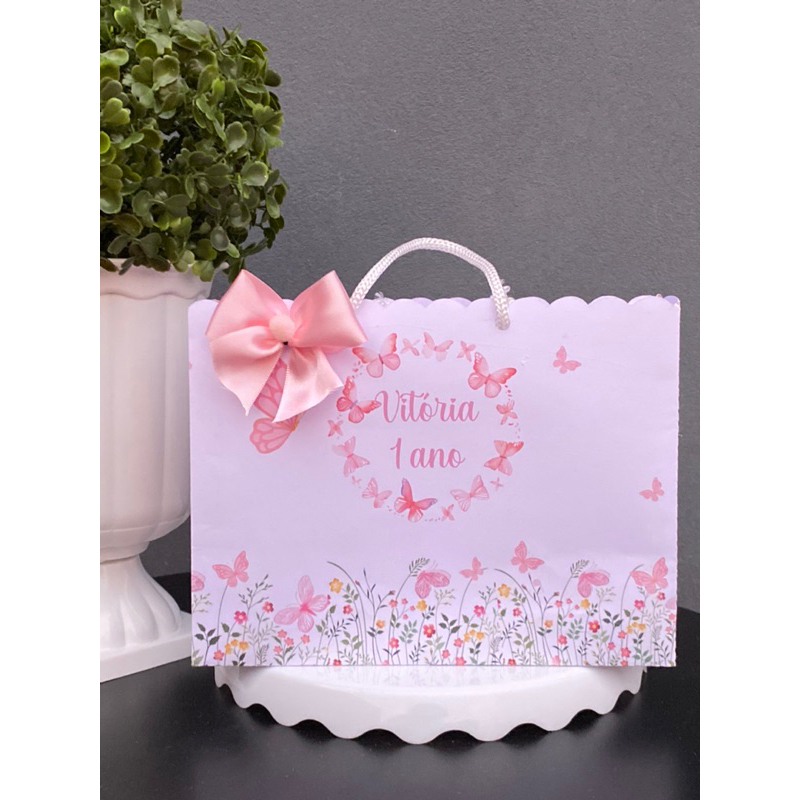 SACOLINHA SURPRESA PERSONALIZADA - BORBOLETAS - JARDIM DAS BORBOLETAS
