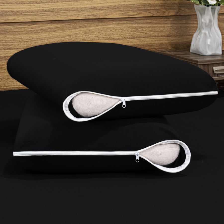 4 Capas Protetoras de Travesseiro Malha Gel/Helanca Fronha 50cm x 70cm com Zíper