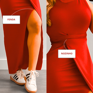 Vestido Feminino Longo com Estrutura Canelada e Fenda Frontal Casual e Sexy em Oferta na Shopee