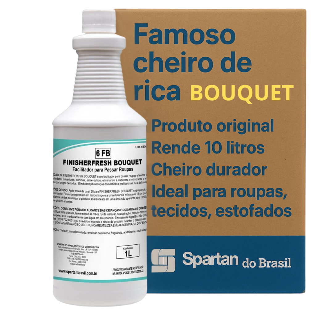 Finisherfresh Spartan 1L  | Finalizador Perfumado | Cheiro de Rica Original | Odorizador | Facilitador passar roupa em Oferta na Shopee