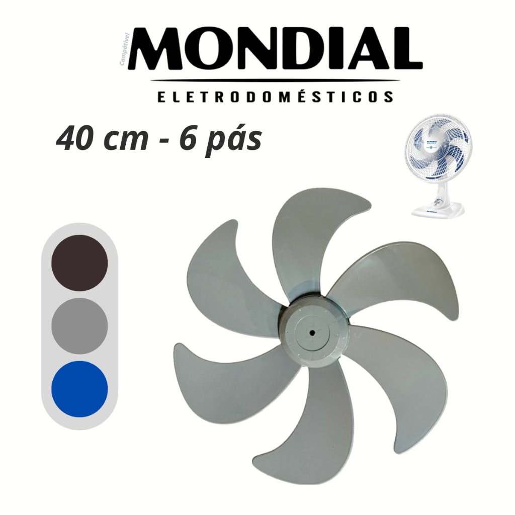 Hélice 40cm 6 Pás para Ventilador 40cm Compatível com Mondial