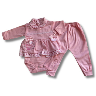 Conjunto Pagão Feminino 3 peças Roupa de Bebê 100% Algodão, para sua bolsa maternidade em Oferta na Shopee