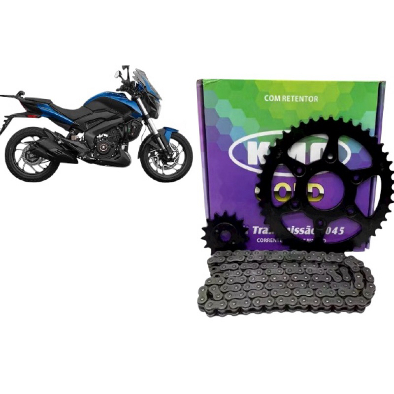 KIT TRANSMISSAO BAJAJ DOMINAR 400 COM RETENTOR KMC GOLD