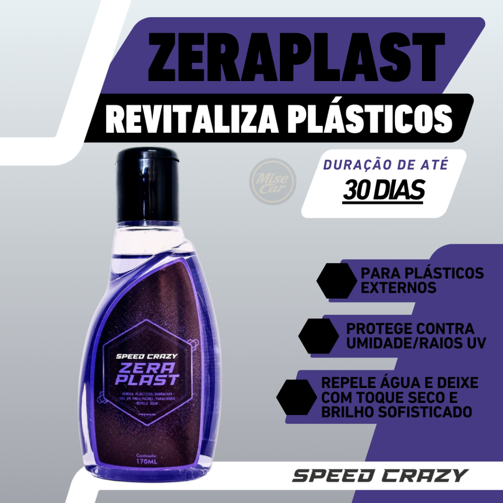 Revitalizador de Plásticos Externos Zeraplast Não Sai Com Água Restaurador 170ml Speed Crazy