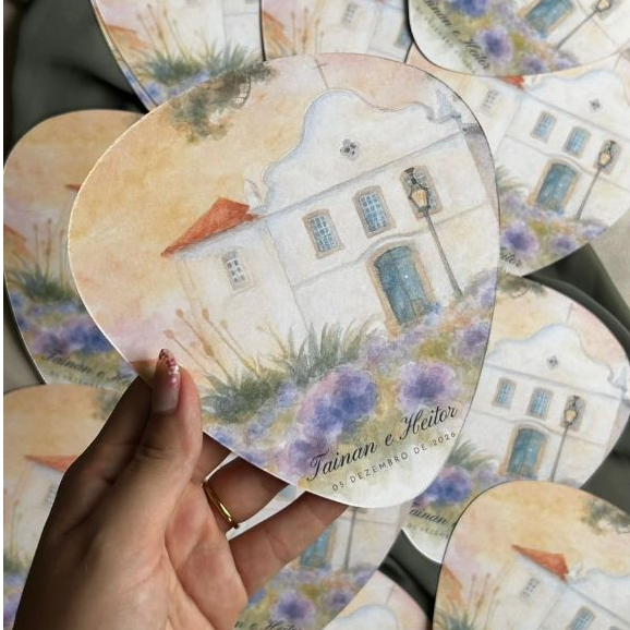 Leque  para casamento Ventarola para casamento personalizada