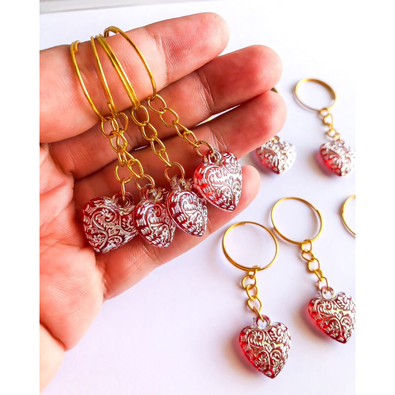 50 Chaveiros Coração vermelho- Chaveirinhos - Mimo para Cliente - Lembrancinha em Oferta na Shopee