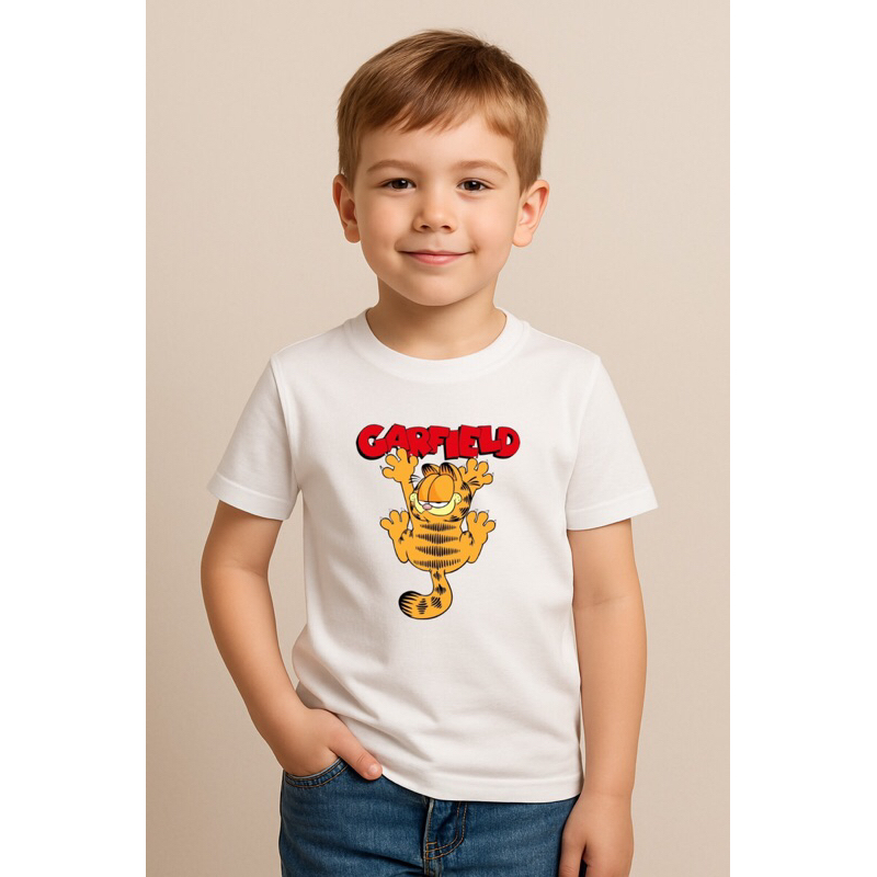 Camisa Infantil Desenho Animado Garfiel Gato Camiseta Estampada Filme Infantil Personagem Desenho