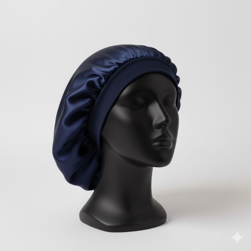 touca de cetim com faixa