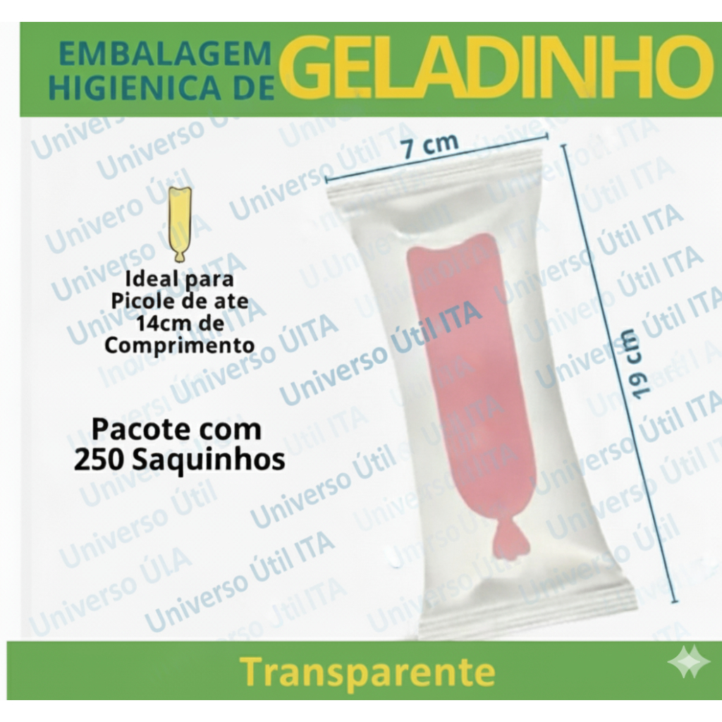 Saquinho Embalagem Higiênica Geladinho Gourmet, Juju Flau Cremosinho ChupChup  Sacolé Transparente em Oferta na Shopee