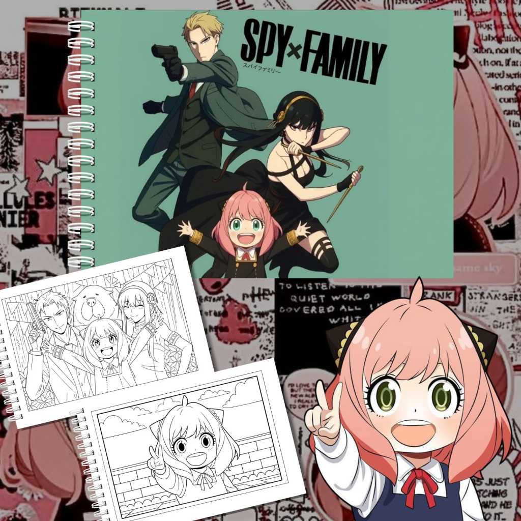 Livro de colorir ANYA SPY X FAMILY | Capa dura | folhas grossas 180g | 50 folhas em Oferta na Shopee