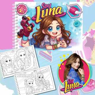 Livro de colorir SOY LUNA | SOU LUNA | Capa dura | folhas grossas 180g | 50 folhas em Oferta na Shopee