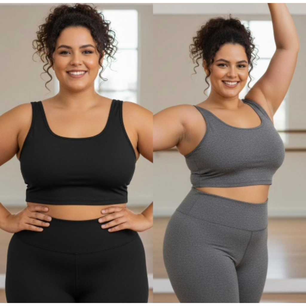 KIT 2 TOP CROPPED NADADOR PLUS SIZE DO G ao G4 em Oferta na Shopee