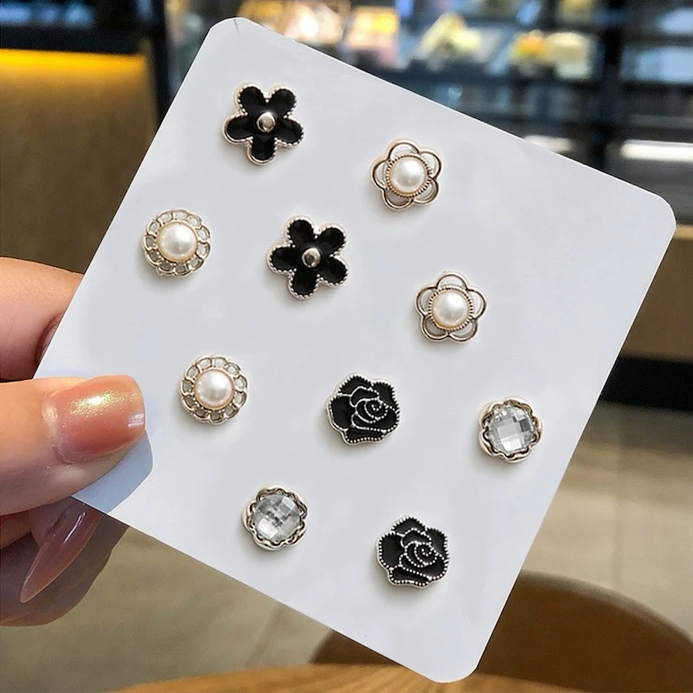 10 Peças (5 Pares) Mini Pin Botton Roupa Sortidos em Oferta na Shopee