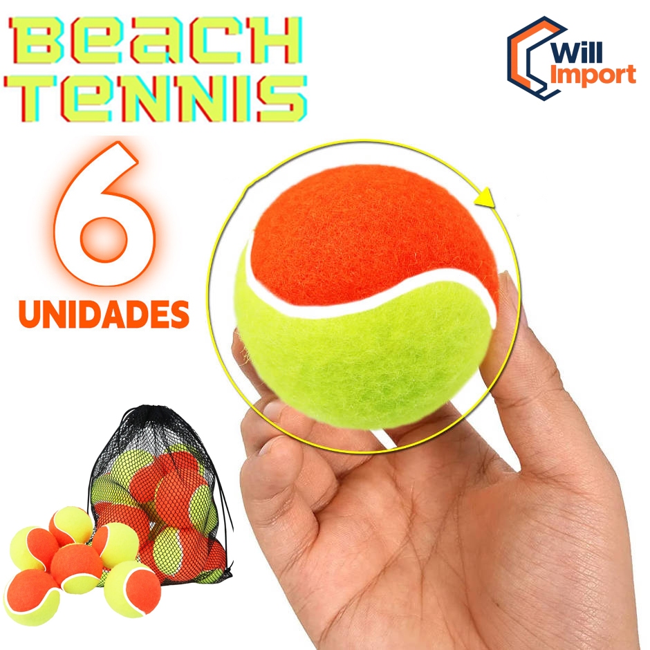 Kit 6 Bolas Beach Tennis Tenis Praia Treino Esporte e Areia Bolinhas em Oferta na Shopee
