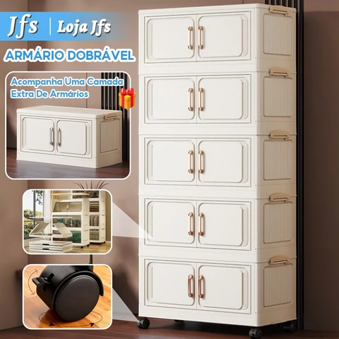 【Acompanha Uma camada extra de armários】Caixa Organizadora DIY Armario Armazenamento Dobrável Empilhavel