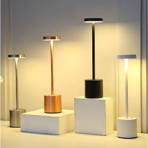 Luminária de Mesa Candeiro Dumbbell Touch de Quarto Luxuosa 3 Tons de Led