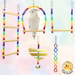 Kit com 3, 4 ou 5 Brinquedos Arco-Íris, calopsita, agapornis, periquito, aves, brinquedo em Oferta na Shopee