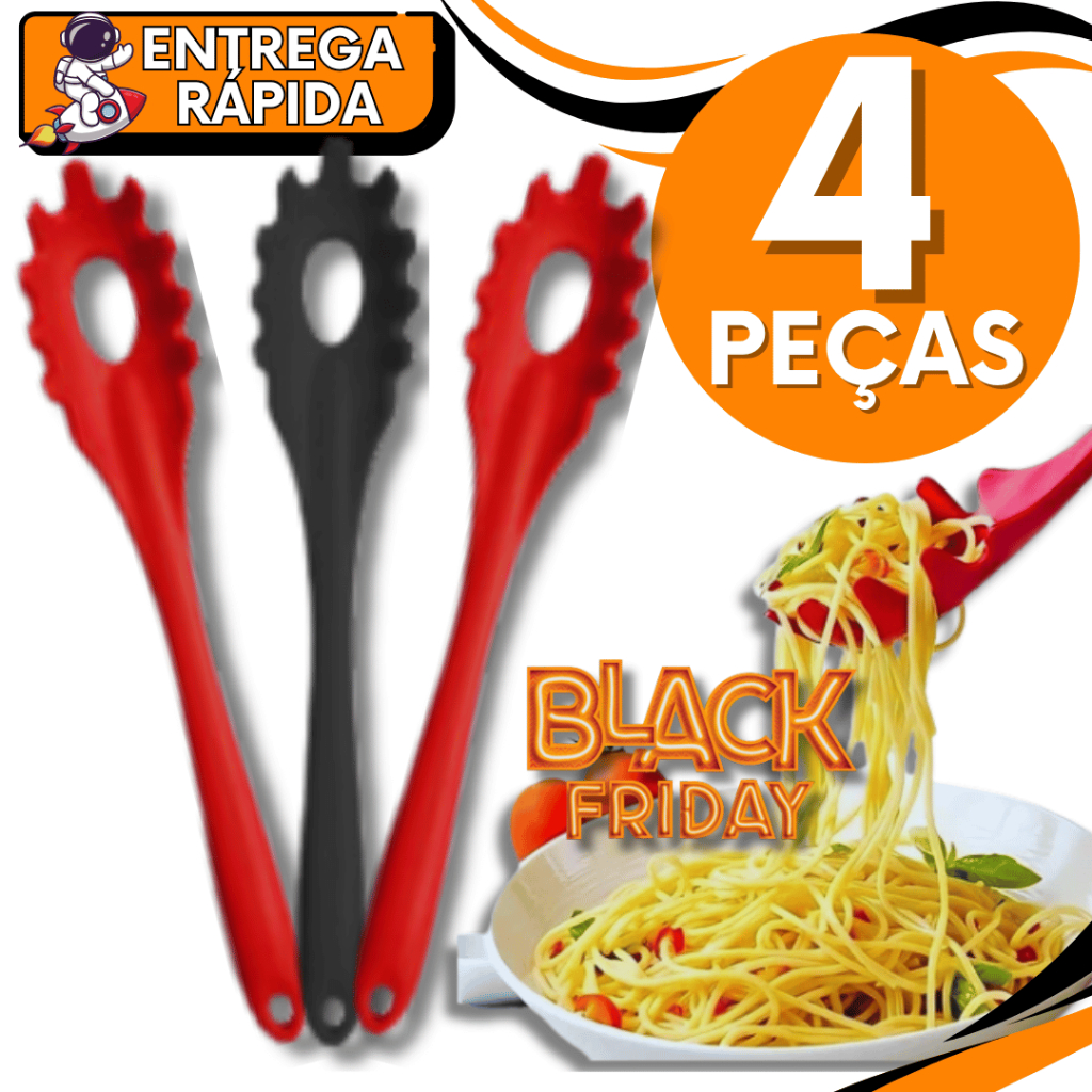 KIT Com 1/2/3/4 Unidades Pegador Massas Macarrão Arroz Silicone Grande Multiuso Premium Variáveis Utilidades Resistente