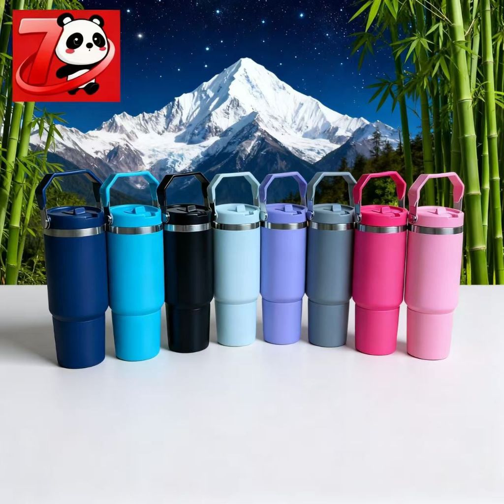 Garrafa Térmica 900ML Com Bico Com Alça Flip Tumbl Aço Inoxidável Academia Trabalho em Oferta na Shopee