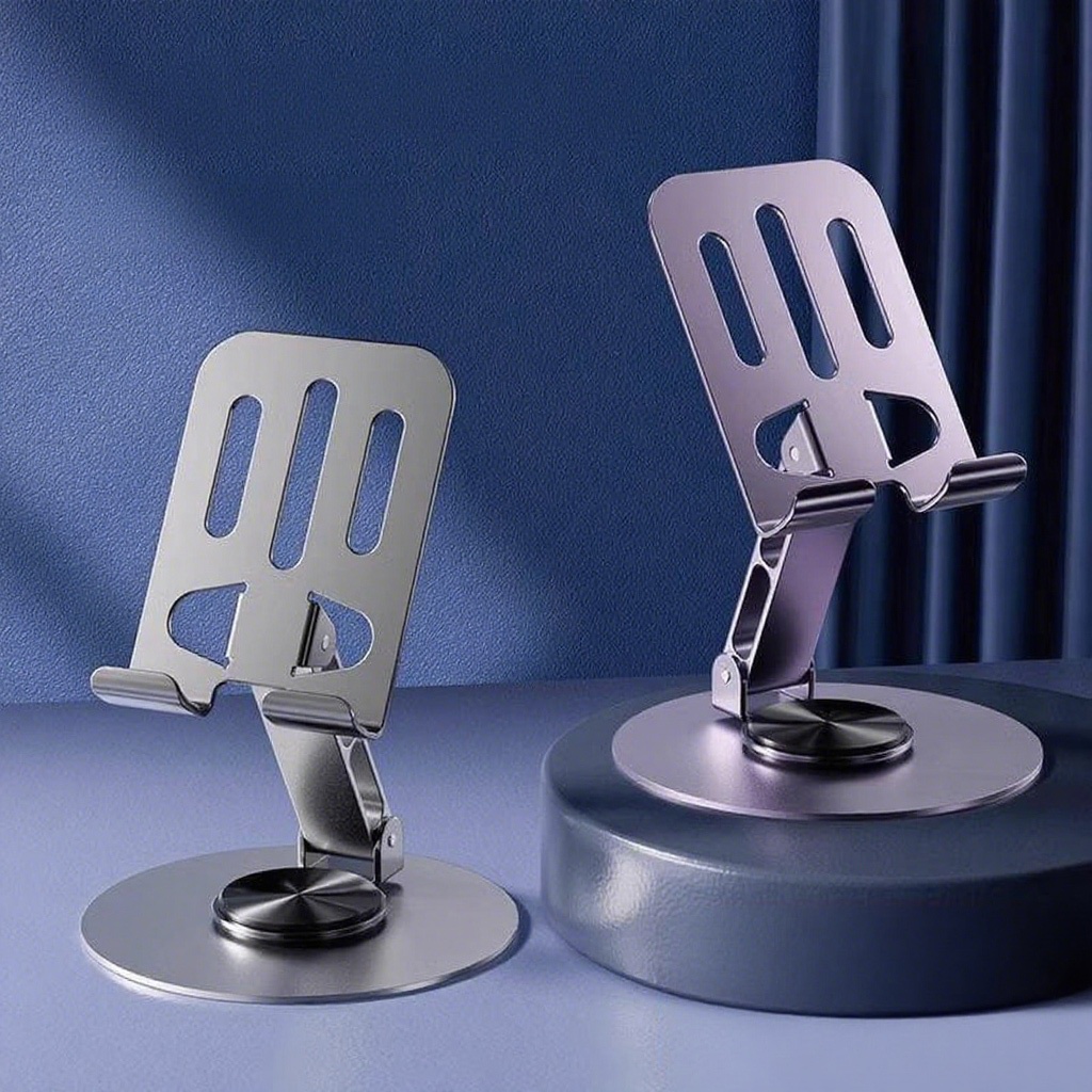 Suporte de Mesa para Celular/Tablet | Alumínio Resistente + Rotatória 360º Ajustável V8 em Oferta na Shopee
