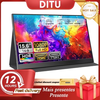 DITU Monitor Portátil 15.6"60HZ/1080P FHD USB-C, Display De Computador HDMI HDR IPS Jogos Com Alto-Falantes em Oferta na Shopee