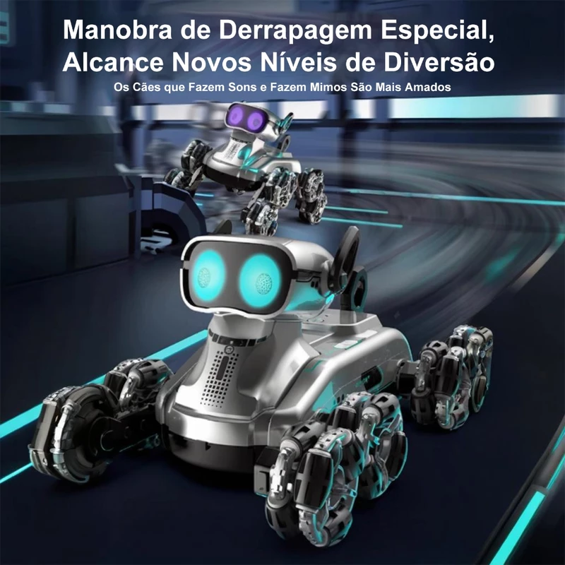 Cão Robô Acrobático RC com Controle Remoto e 8 Rodas para Crianças — foto 6