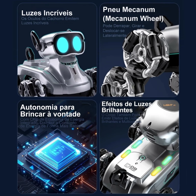 Cão Robô Acrobático RC com Controle Remoto e 8 Rodas para Crianças — foto 8