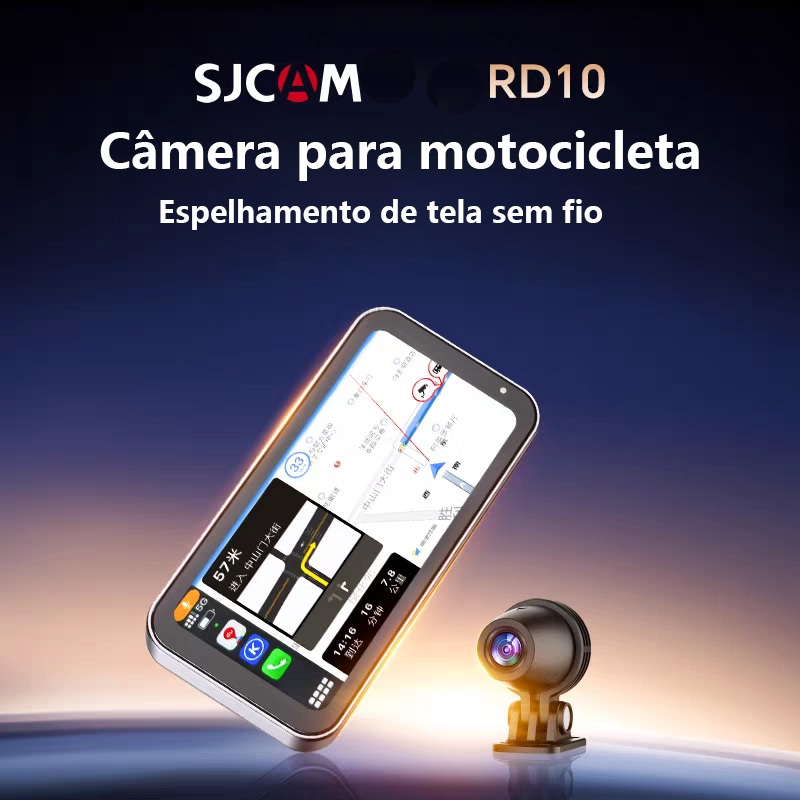 SJCAM RD10 Tela à Prova D'água 6.25 inch para Moto com CarPlay Sem Fio e Android Auto